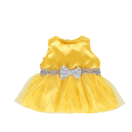 Abito giallo con nastro argentato (25 cm)