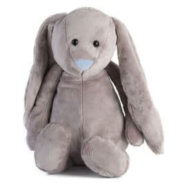 Coniglietto grigio Flopsy con naso blu (40 cm)